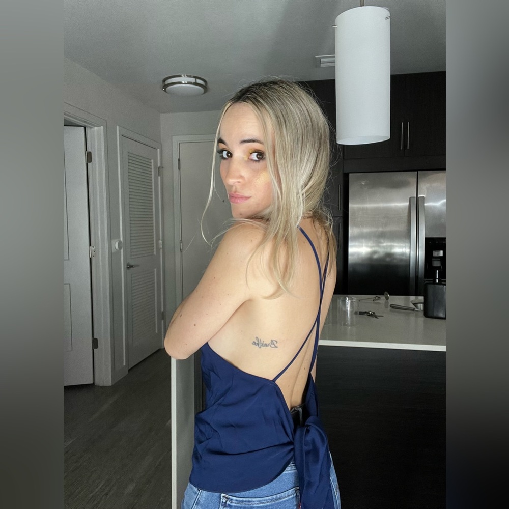 Annie Tie Back Top in Navy